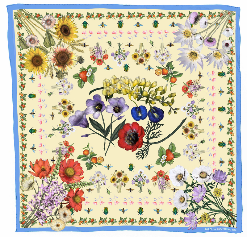 Texas Wildflower Silk Shawl