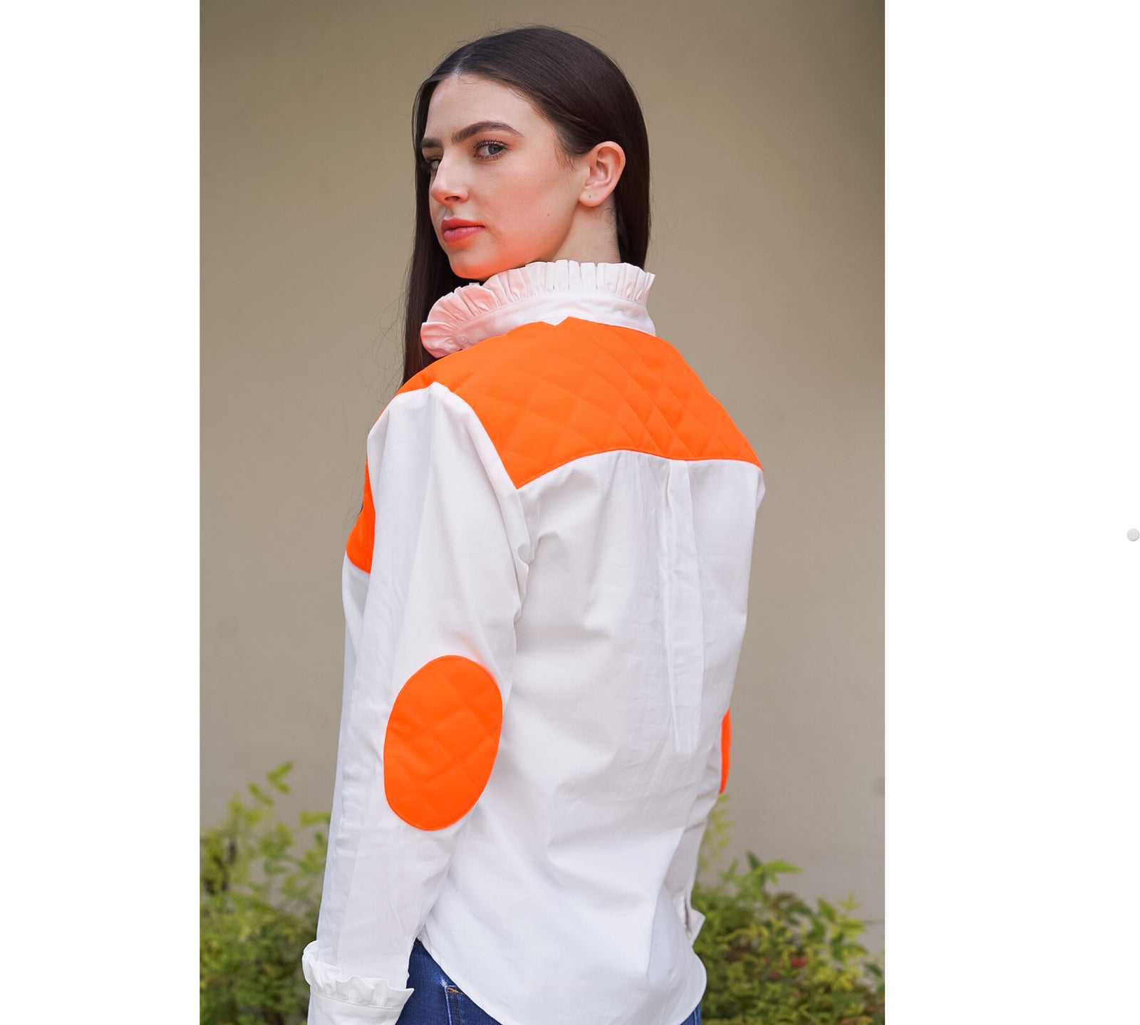 【L'APPARTEMENT】21SS C/N Gahter Blouse Cinq a Sept Blanche Le Tiger Long-Sleeve Top | Neiman Marcus